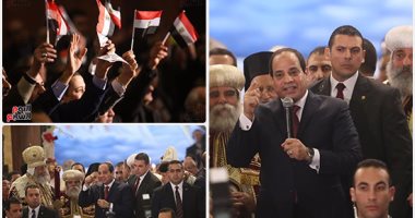 بالصور..السيسى من قداس عيد الميلاد: الكنائس المضارة تم ترميمها جيدا والانتهاء من كنيستى المنيا والعريش خلال 10 أيام..أى قبيح "ملوش مكان بيننا".. وإنشاء أكبر كنيسة ومسجد بالعاصمة الإدارية الجديدة العام المقبل