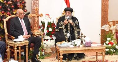 بالصور.. رئيس البرلمان من الكاتدرائية: نسعى لإنجاز مسار العائلة المقدسة السياحى