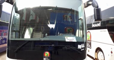 شاهد.. أتوبيس المنتخب الوطنى فى الجابون