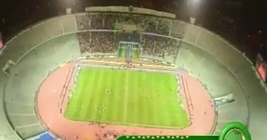 شاشات عرض فى الصالة المكشوفة باستاد القاهرة لإذاعة مباراة مصر وبوركينا فاسو  