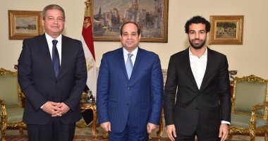 محمد صلاح للرئيس: نعاهدكم على بذل أقصى جهد لرفع اسم مصر بالمحافل الرياضية