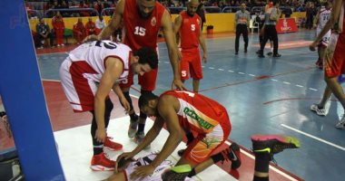 9 غرز فى رأس لاعب الزمالك بسبب البطولة العربية للسلة