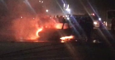نجاة رئيس نيابة مركز طما من الموت بعد اشتعال سيارته بطريق أسيوط