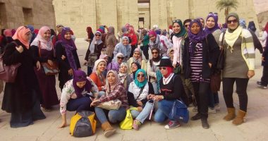 بالصور.. فتيات الفوج 16 لقطار الشباب والرياضة يزور معالم الأقصر الآثرية