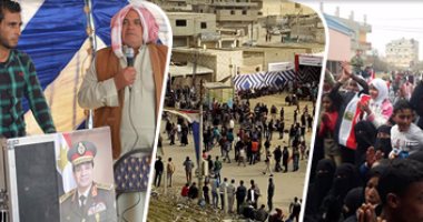بالفيديو والصور.. أبناء سيناء يعلنون الحرب على الإرهاب.. "إيد واحدة" مع الجيش والشرطة حتى تطهير الأرض من دنس المتطرفين.. لن نسمح لأصحاب الأجندات بنشر الفوضى.. الوقوف مع الدولة "واجب" ولن نكون أدواتٍ لهدم الوطن