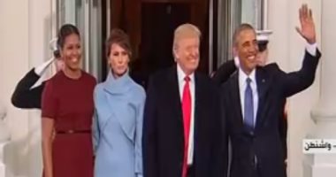 بالفيديو.. هدية ترامب وميلانيا تربك ميشيل وأوباما