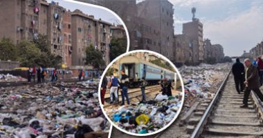 بالصور.. "تلال القمامة" تحاصر السكة الحديد ومجمع مدراس وحضانة بإمبابة.. المزلقان مأوى للحيوانات النافقة.. الأهالى تلجأ لحرقها للتخلص منها.. وأحد السكان: الأمراض تحاصرنا