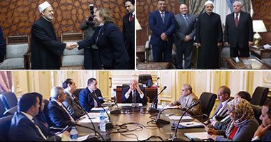 نواب مصر فى حضرة الإمام الأكبر.. تفاصيل أول لقاء لشيخ الأزهر بـ"دينية البرلمان".. أسامة العبد: اتفقنا على التعاون.. والدكتور "الطيب" يعبر عن رأيه فى قانون تنظيم الفتوى ويشيد بانضمام نائبة مسيحية للجنة
