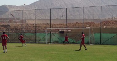 بالصور.. المنتخب العسكرى يستعد للجزائر بالتدريب على ركلات الجزاء  