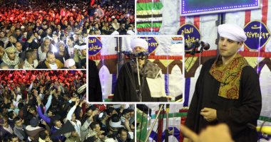ياسين التهامى ينشد وسط آلاف المريدين فى ليلة استقرار رأس الحسين