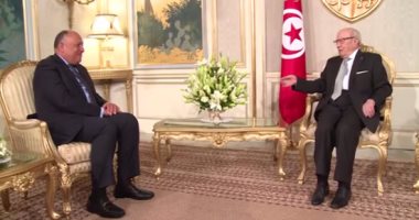 رئاسة الجمهورية التونسية تنشر فيديو للقاء سامح شكرى بالسبسى