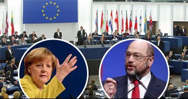  معركة مبكرة بين أنجيلا ميركل ورئيس البرلمان الأوروبى على منصب " المستشار الألمانى".. صحف إسبانية: مرشح الحزب الاشتراكى الديمقراطى يفتقر للخبرة السياسية .. وفوزه على ميركل صعب 