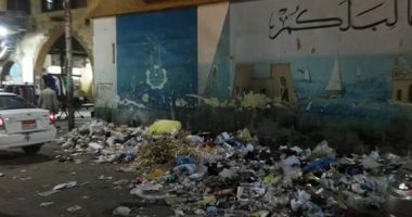 شكوى من تراكم القمامة بشارع المطار فى أسوان