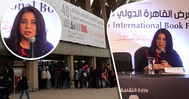 درية شرف الدين من معرض الكتاب: ماسبيرو مسكون بالإخوان.. ولا يوجد بمصر برنامج ثقافى.. والقنوات الخاصة يحكمها الصوت العالى.. ومن يشتمون ليسوا مذيعين.. وإعلام الدولة ليست سبة