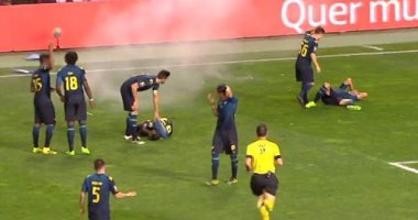 شاهد.. شغب جماهيرى كبير فى نهائى كأس البرتغال بين براجا وموريرنسى