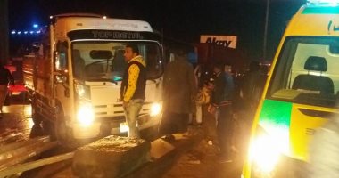 إصابة شخصين فى حادث تصادم سيارة نقل بدراجة نارية بدمياط