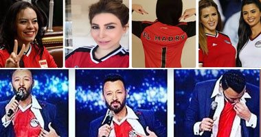 بالصور.. 5 مشاهير فى زى المنتخب المصرى قبل مباراة الكاميرون.. مى عز الدين تظهر بفانلة الحضرى.. والنائبة سيلفيا نبيل ترتدى تيشرت المنتخب تحت قبة البرلمان.. وأحمد فهمى يفاجئ جمهوره.. ويارا أحدث المنضمات