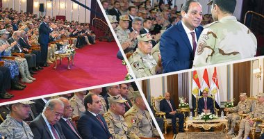 بالفيديو والصور.. الرئيس يشارك بالندوة التثقيفية للقوات المسلحة.. ويؤكد: مهاجمة أكمنة الشيخ زويد يوليو قبل الماضى كان لإعلان ولاية سيناء.. وولاء الجيش والشرطة لمصر وليس للرئيس.. واللى هيبان عليه توجه هنمشيه