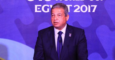 وزير الرياضة يحضر مران منتخب الشباب قبل السفر لزامبيا 