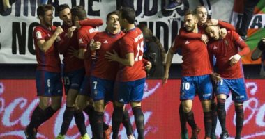 سيرجيو ليون يسجل هدف التعادل لأوساسونا فى مرمى ريال مدريد بالدوري الإسباني 