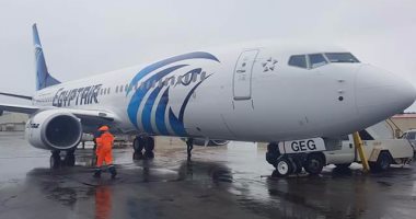 طائرة مصر للطيران الجديدة تتوقف بأيسلندا للتزود بالوقود أثناء رحلتها من أمريكا