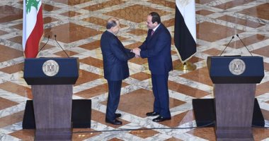 بالصور.. السيسى لـ"ميشال عون": نهنئكم على نجاح لبنان فى استكمال الاستحقاق الرئاسى