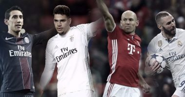 بنزيما ينافس روبن ودى ماريا على أفضل لاعب فى ذهاب دور الـ16 بدورى الأبطال