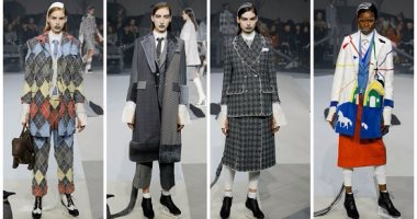 بالصور..المكياج وحذاء التزلج أبطال عرض أزياء "Thom Browne" بنيويورك