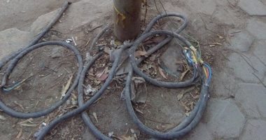 بالصور.. مواطن يشكو من كابلات ضغط عالى مكشوفة بجوار مدارس المعادى