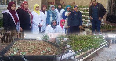 بالصور.. إزاى تستثمر سطح بيتك فى جمع الأموال؟.. تعرف على خطوات الزراعة بدون تربة لتوفير المياه.. عميد "زراعة دمياط":الفكرة تستغل المساحات الفارغة بالمنازل وتوفر  فرص عمل.. وطلاب: نستثمر وقت فراغنا