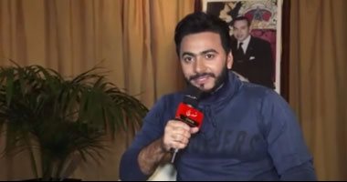 تامر حسنى لبسمة بوسيل: "ربنا يخليكى ليا ونفضل مع بعض ويخلى تالية وأمايا"
