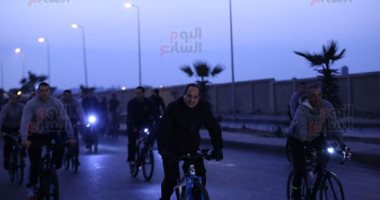 ننفرد بنشر صور مشاركة الرئيس السيسي فى ماراثون دراجات طلاب أكاديمية الشرطة