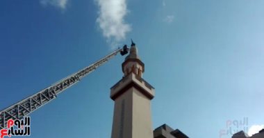 بالصور.. ميل بمأذنة المسجد الصغير فى ميت سلسيل بالدقهلية