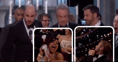 بالفيديو.. لحظات جنونية لا تفوتك مشاهدتها بأوسكار 2017.. اشتغالة فوز "la la land" بأفضل فيلم.. جيمى كيميل يقود الأوركسترا لمضايقة مات ديمون.. رقص النجوم على أغنية تيمبرليك.. ونوم زوجة جون ليجند بالحفل