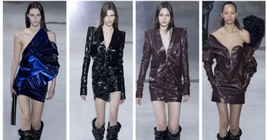 الجلد يخطف الأنظار بتصميمات دار Saint Laurent