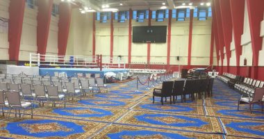 صالة المركز الأولمبى تستعد لاستضافة البطولة العربية للملاكمة 