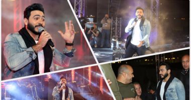 بالصور.. تامر حسنى يتألق بحفل جماهيرى فى 6 أكتوبر