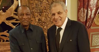 رئيس غينيا يستقبل محلب ويوجه بإزالة أى عوائق أمام الشركات المصرية فى بلاده