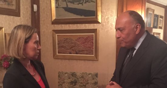 بالصور.. وزير الخارجية يلتقى ممثلة الاتحاد الأوروبى فى بروكسيل