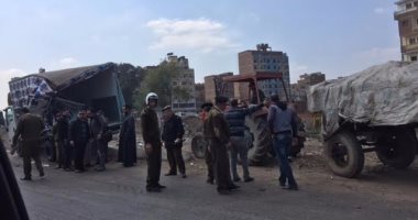 شلل مروري بطريق طنطا – القاهرة بعد تصادم جرار زراعي بسيارة نصف نقل  