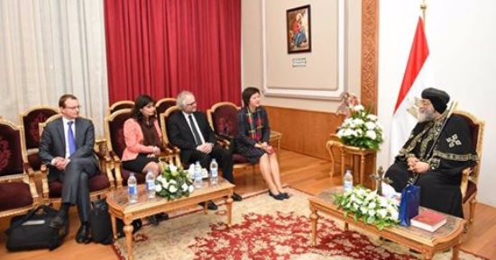 بالصور.. البابا تواضروس يجرى مباحثات مع وزيرة خارجية بولندا