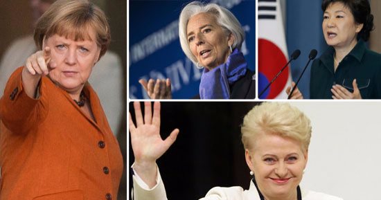 فى اليوم العالمى للمرأة..10نساء حكمن العالم..ميركل أقوى سيدات الأرض..سيرليف أول رئيسة أفريقية ملقبة بالمرأة الحديدية..باك كون هيه ملكة الانتخابات..لاجارد الأكثر نفوذا اقتصاديا..يلين حامية أموال أمريكا