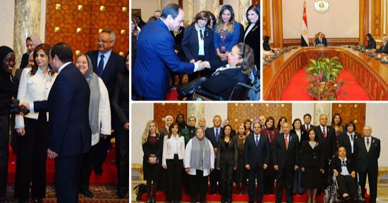 بالصور.. "القومى للمرأة" فى حضرة الرئيس فى يوم المرأة العالمى.. أعضاء المجلس يكشفون لـ"اليوم السابع" تفاصيل أكثر من 120 دقيقة استغرقها اللقاء.. ويؤكدون: السيسى وجه بتبنى 4 استراتيجيات لحماية المرأة