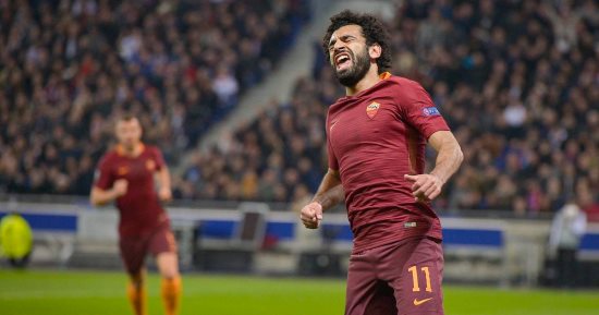 بالفيديو.. صلاح يسجل فى تقدم روما على ليون 2 - 1 بالشوط الأول