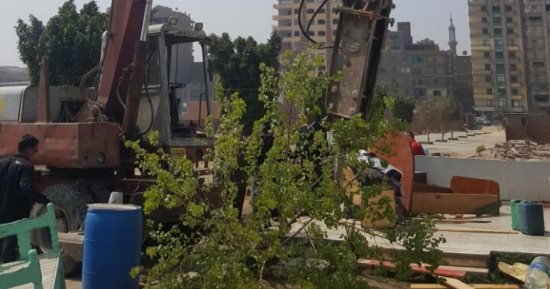 بالصور.. أمن الجيزة ينسق مع القوات المسلحة لإزالة التعديات على نهر النيل