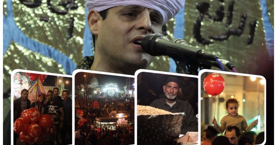 عميد المنشدين فى الليلة الختامية لمولد السيدة نفيسة بحضور عشرات الألاف