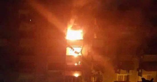 بالصور.. مصرع شاب متفحما فى حريق شقة سكنية ببورسعيد بسبب ماس كهربائى