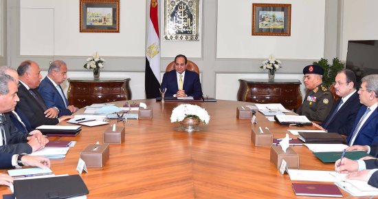 السيسى يجتمع مع رئيس الوزراء وعدد من المحافظين لبحث مشروع حماية البحيرات