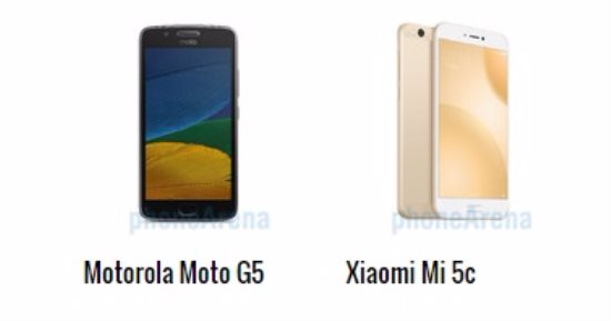 بالمواصفات.. أبرز الفروق بين هاتفى موتورولا موتو G5 وشيوامى Mi 5c