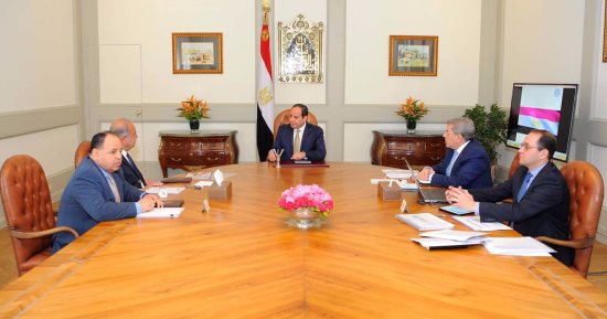 السيسي يجتمع برئيس الوزراء ووزير المالية ونائبيه